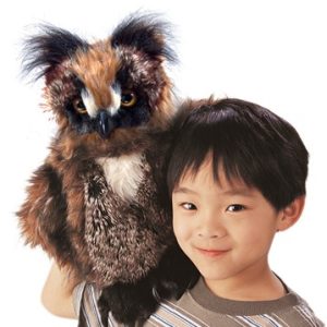 Puppet – Beaky McSilly, Great Horned Owl puppet with moveable head, wings and blinking eyes!