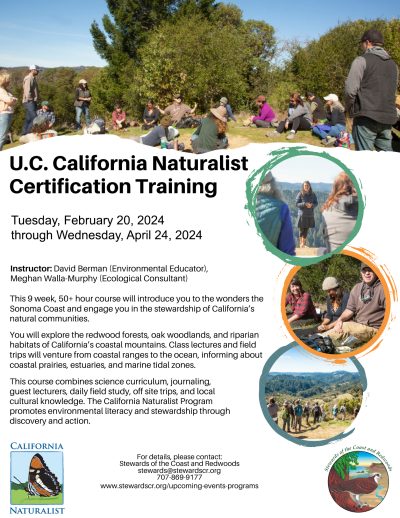U.C. California Naturalist Certification Spring 2023