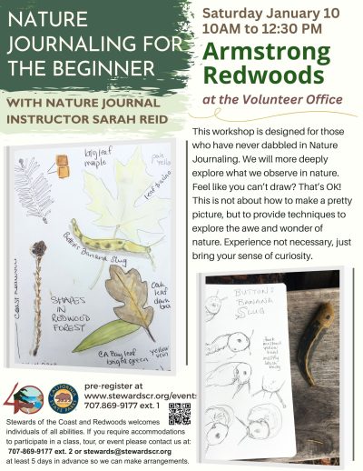 2026 Nature Journaling Taught by Sarah Reid, Nature