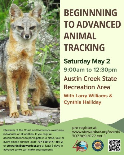 2026 May 2 Beginning to Advanced Animal Tracking Austin Creek