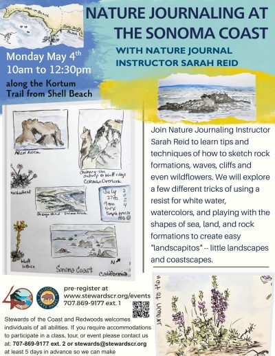 2026 Nature Journaling at the Sonoma Coast May 4th