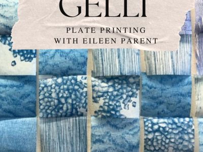 Learn about Gelli Plate Printing with June Pond Farm Artist in Residence, Eileen Parent