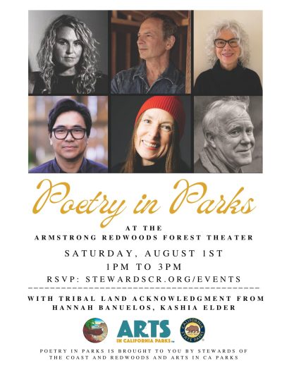 Poetry in Parks - with Forrest Gander, Lee Herrick, Brenda Hillman, Robert Hass, Iris Jamahl Dunkle, and Zoe Ryder White
